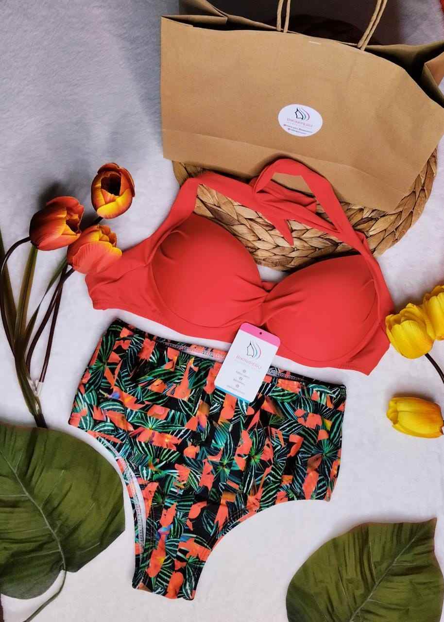 🥇Ropa de Baño Dos Piezas Trusa Alta para Dama